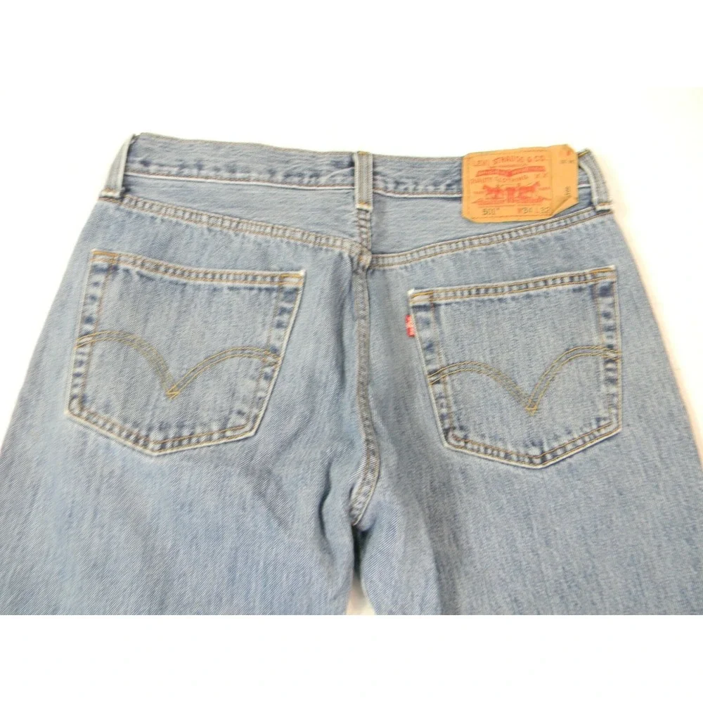 Levi's 501 jeans Men's 34 x 32 regular fit straight Button Fly blue denim pants